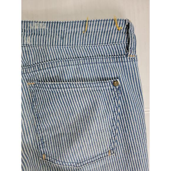 Pilcro Jeans Womens Sz 29 Stet Fit Crop Tapered Distressed Striped Anthropologie - Picture 11 of 11